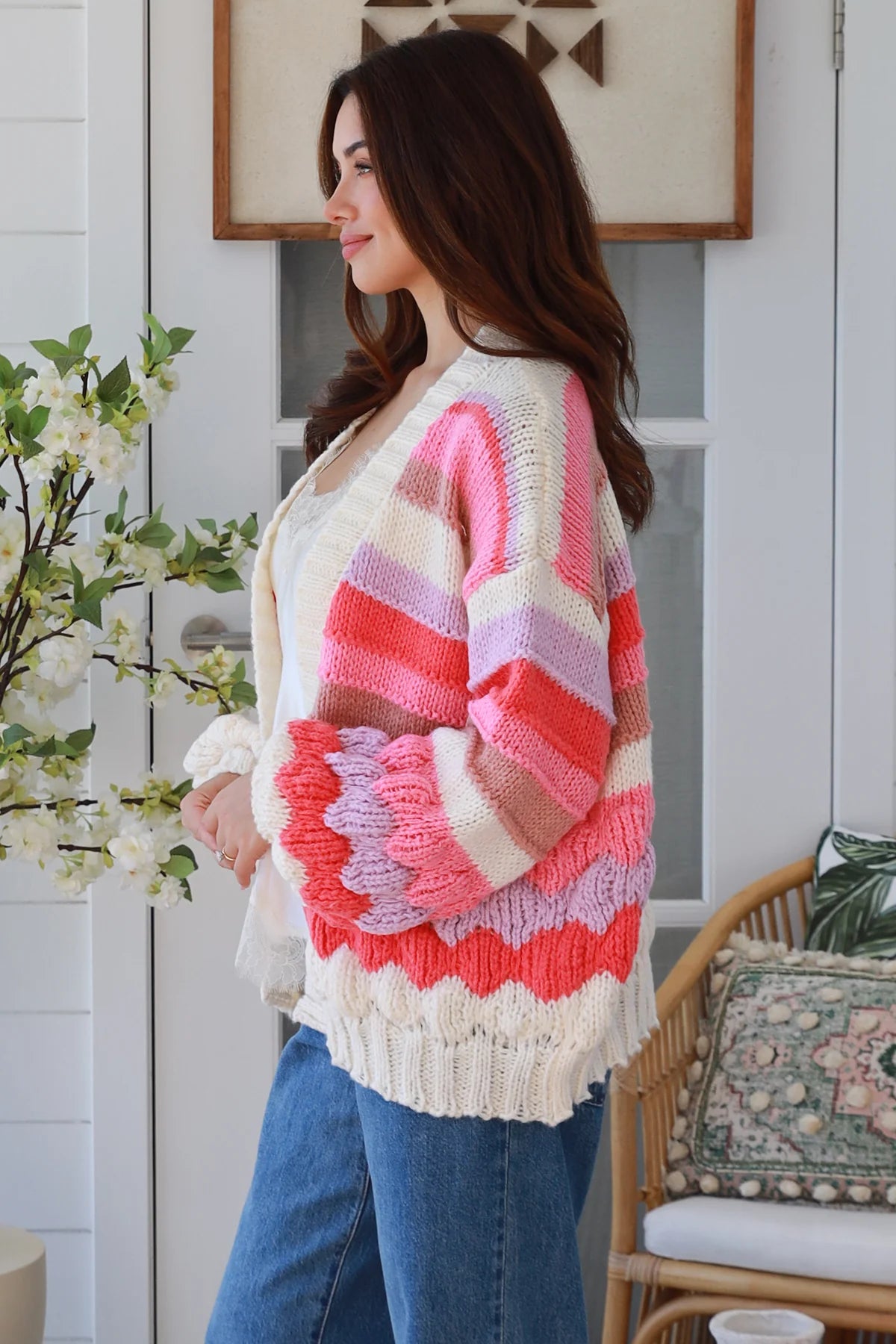 Blush Sunset Chunky Knit Cardigan