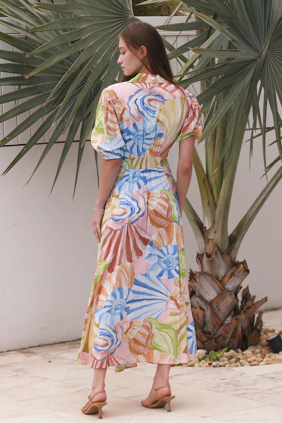 Salty Palm – Tropical Watercolour Shirt Dress