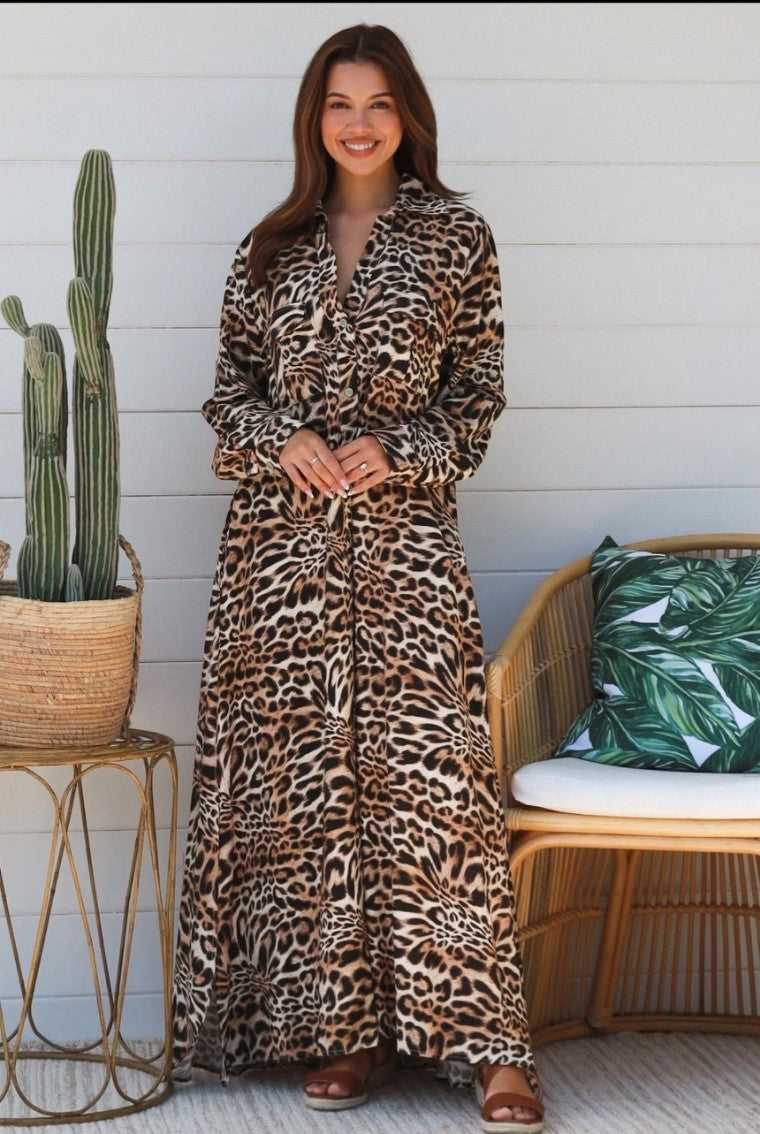 Savannah Luxe Shirt Maxi Dress