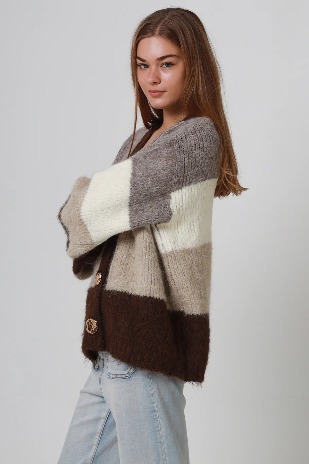 Aspen Colour block Cardigan