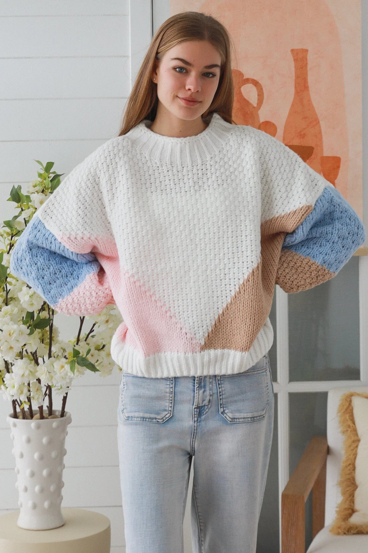 Pastel Dreams Colorblock Sweater