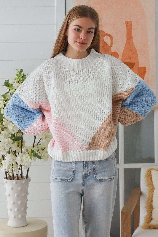 Pastel Dreams Colorblock Sweater