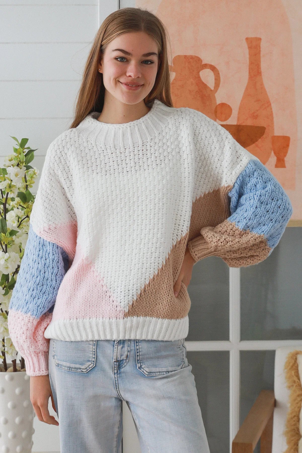 Pastel Dreams Colorblock Sweater
