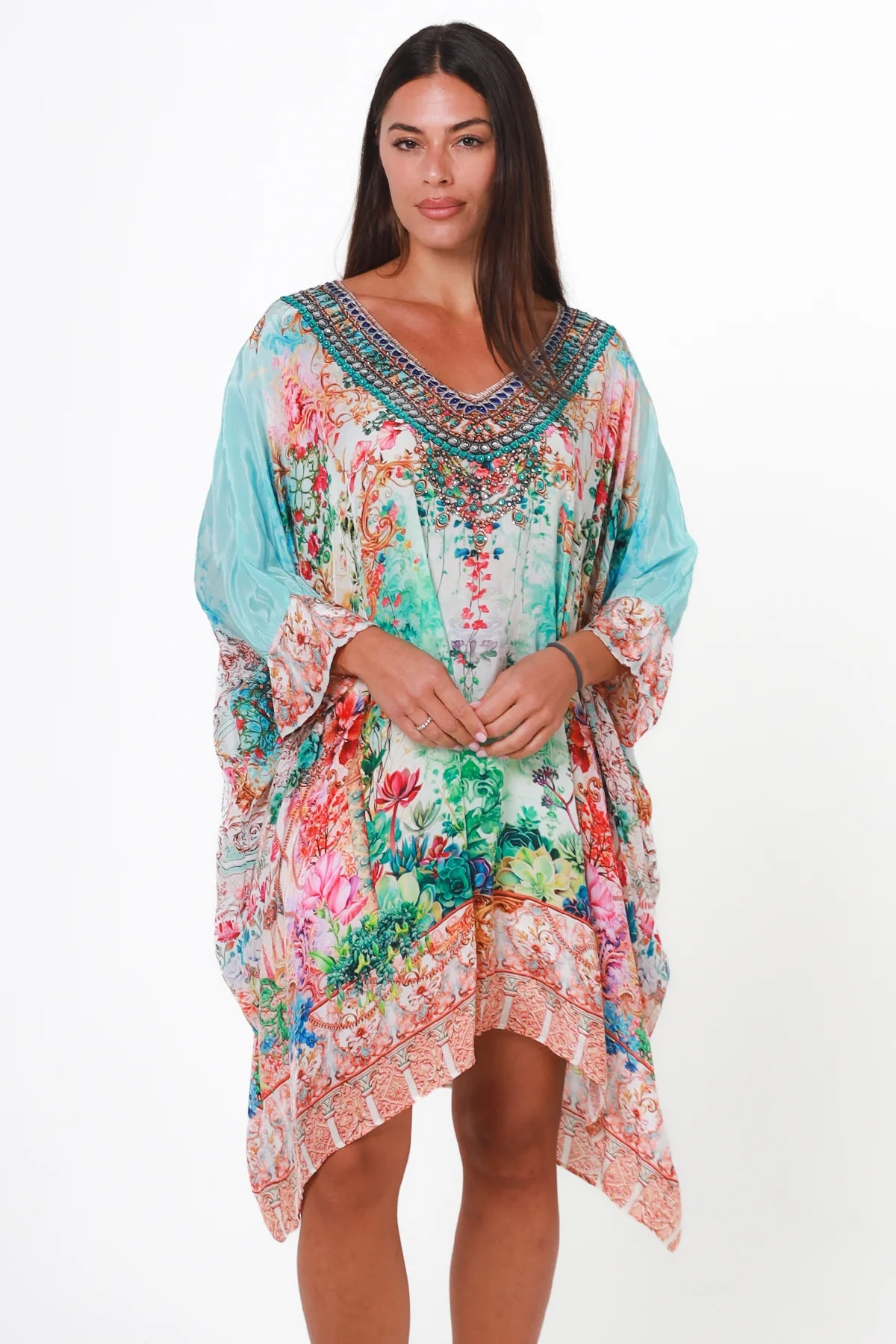 Peacock Feather Azure Garden Dress