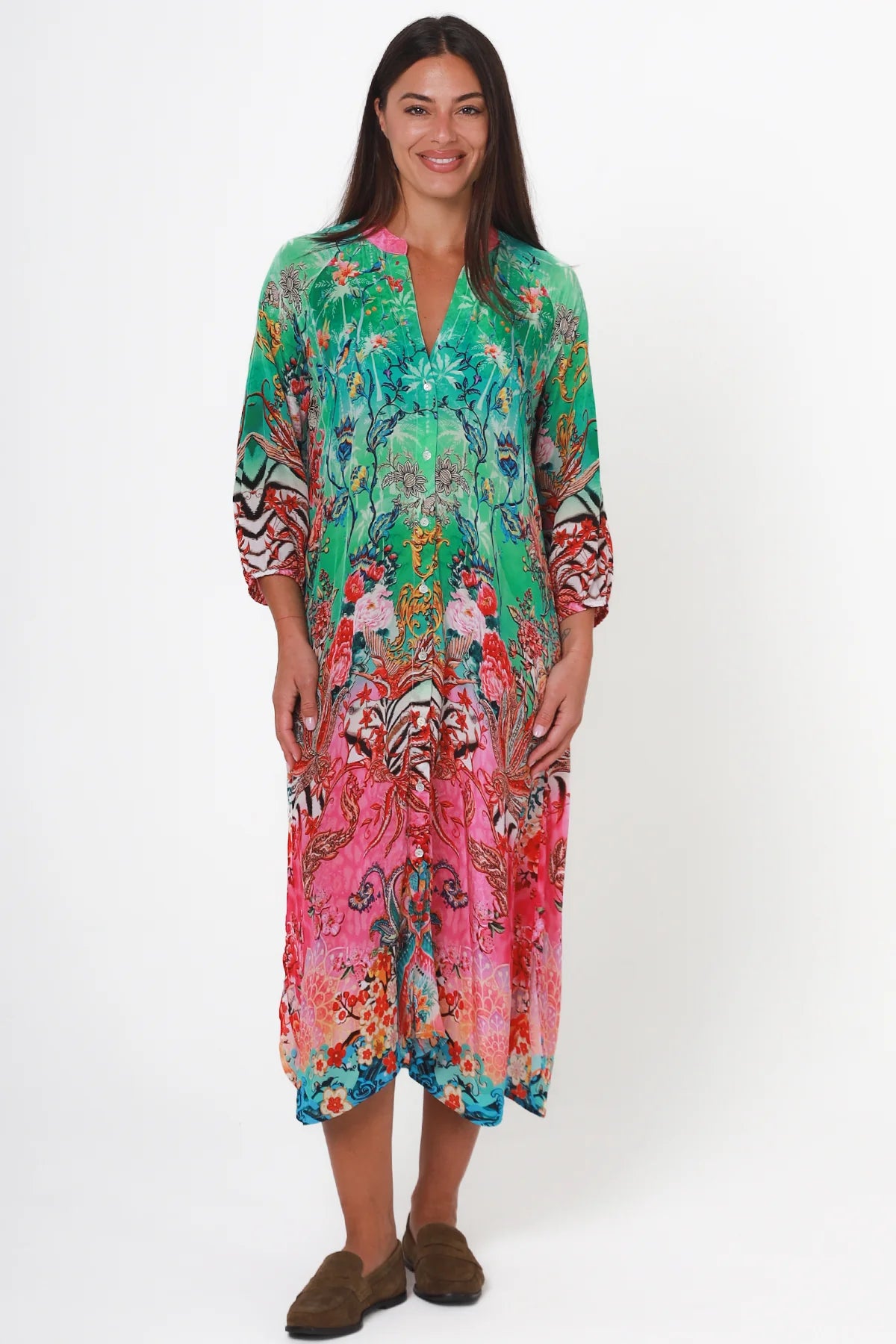 Emerald Bloom Maxi Dress