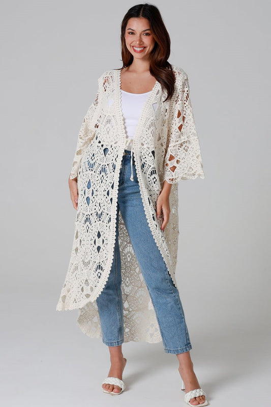 The Driftwood Crochet Jacket Cream