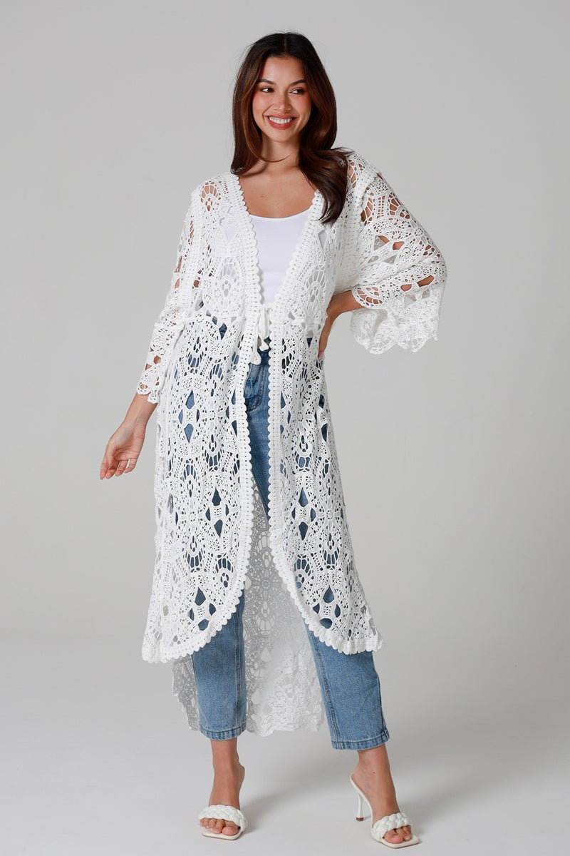 The Driftwood Crochet Jacket White