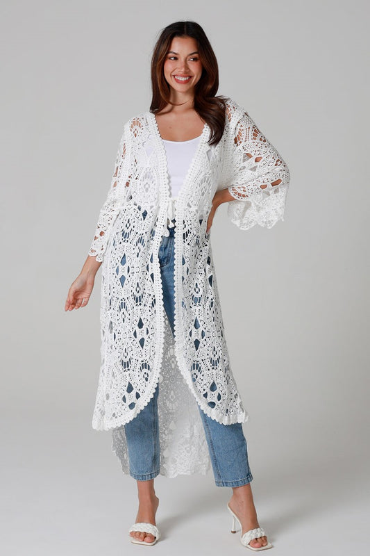 The Driftwood Crochet Jacket White