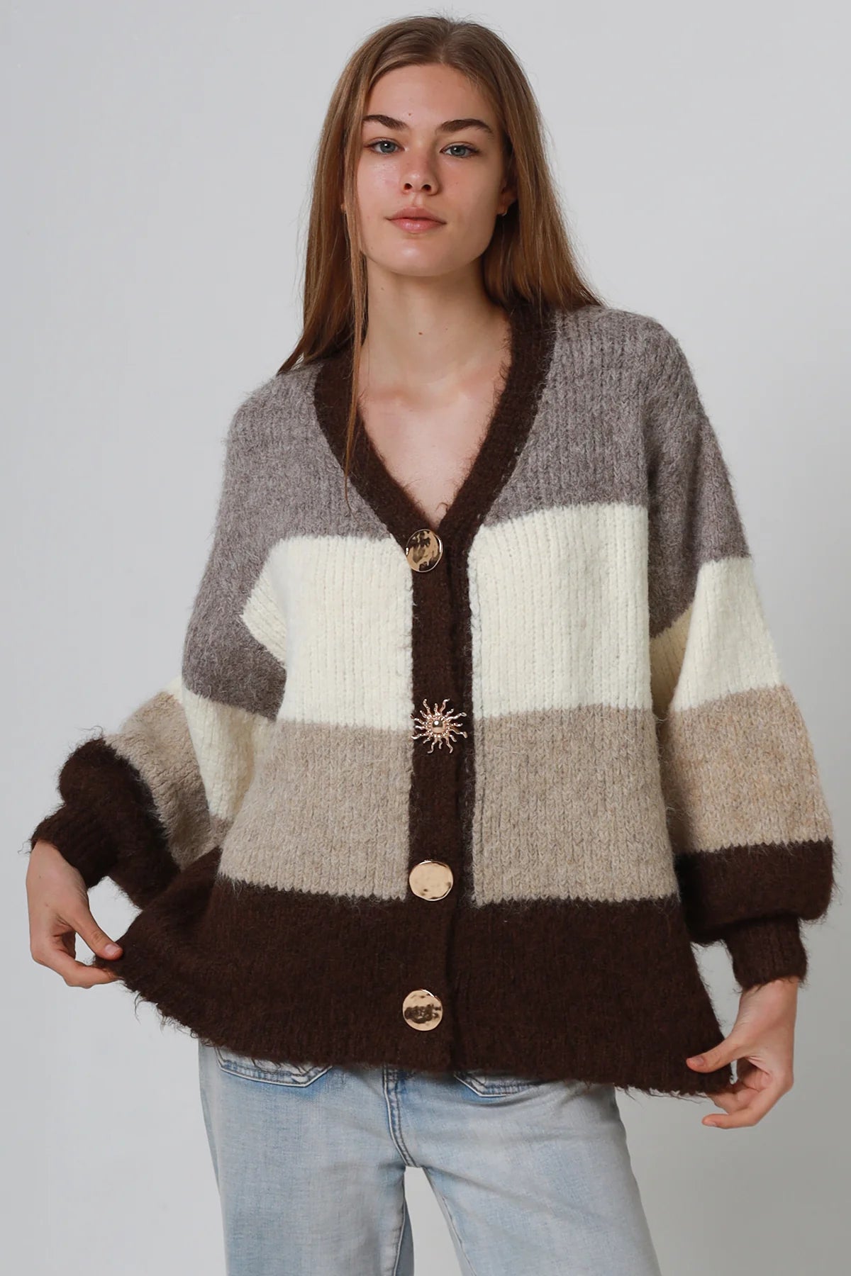 Aspen Colour block Cardigan