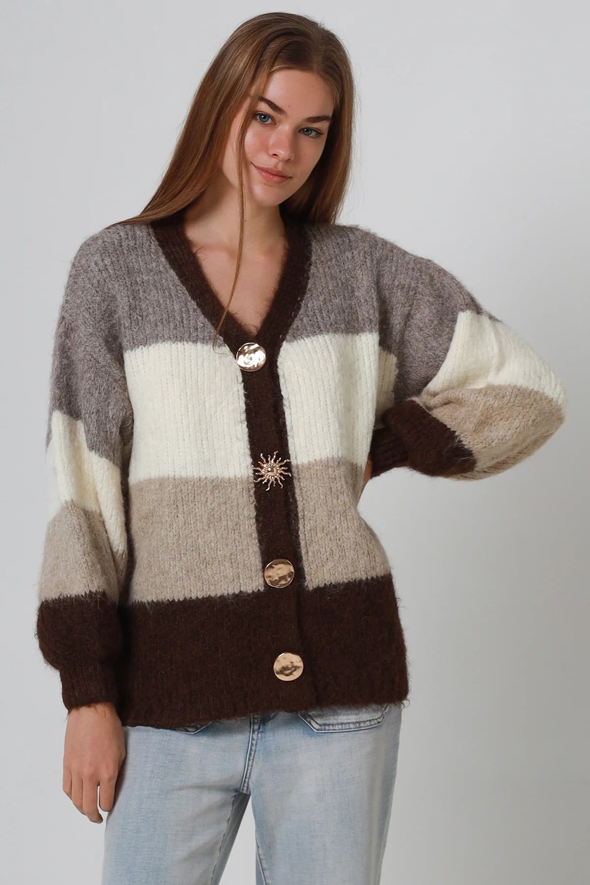 Aspen Colour block Cardigan