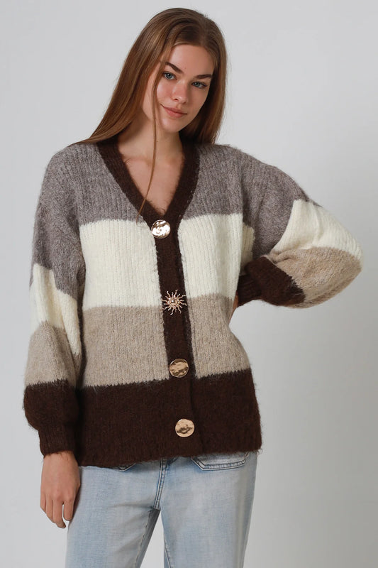 Aspen Colour block Cardigan