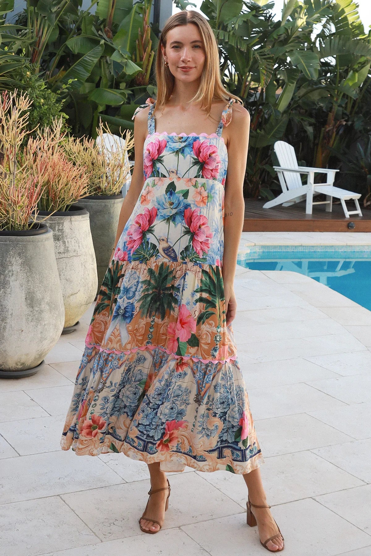Phoebe Bloom & Bird Maxi Dress