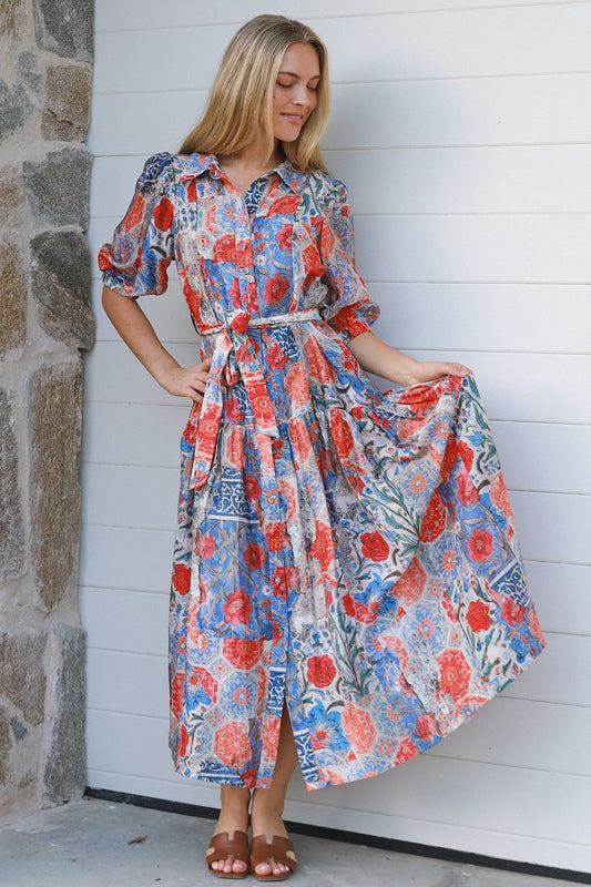SIENNA PATCHWORK MIDI DRESS