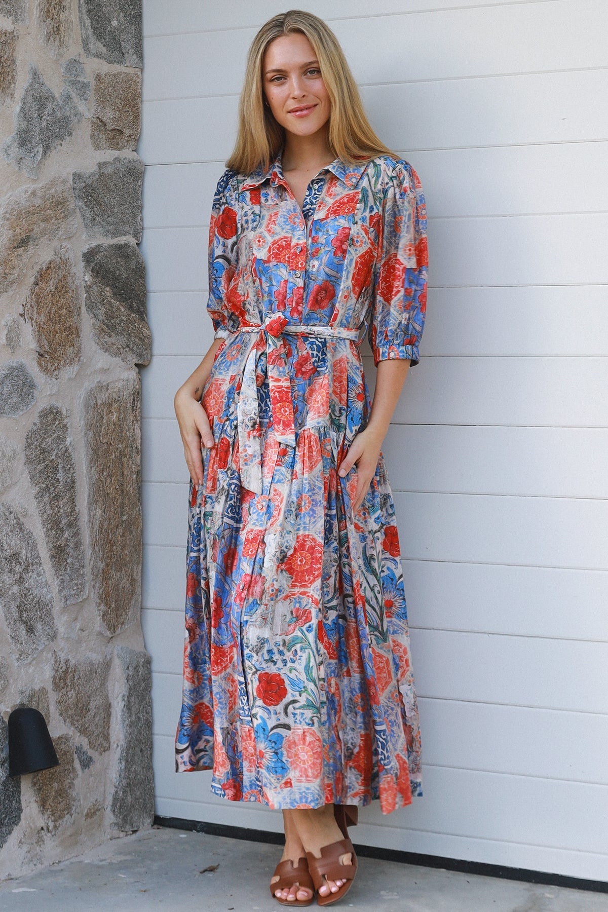 SIENNA PATCHWORK MIDI DRESS